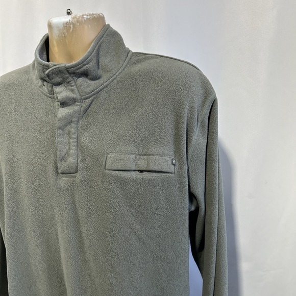 FREE FLY~ Gray Fleece Pullover Performance Bamboo Sweatshirt Snap Mock Neck~ XL - Picture 2 of 10